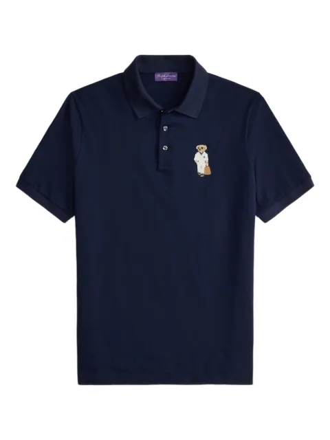 Ralph Lauren Purple Label embroidered polo shirt Blue 790P10994001
