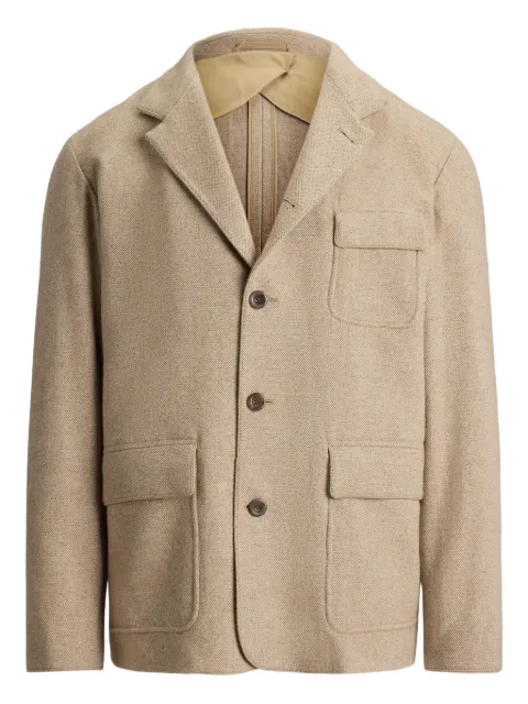 Ralph Lauren Purple Label textured flapped pocket jacket Neutrals 798P15087