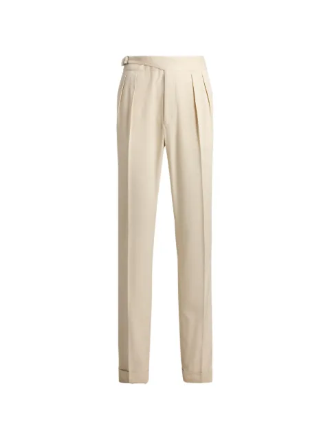 Ralph Lauren Purple Label Byron buckled pleated trousers Neutrals 798P11440002