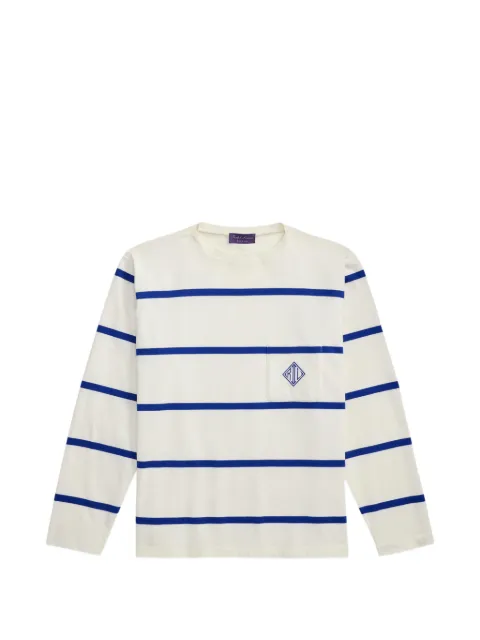 Ralph Lauren Purple Label striped long-sleeve T-shirt White 790P10983001