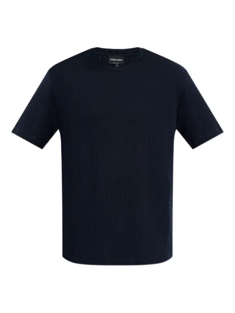 Giorgio Armani textured T-shirt Blue GM003152AF24799