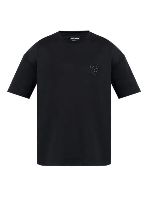 Giorgio Armani logo plaque T-shirt Black GM003351TE10333