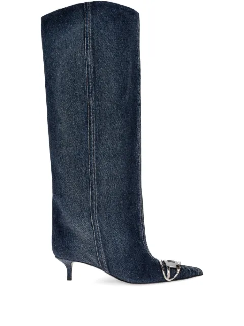 Diesel D-Venus-slouchy knee-high boots in denim Blue Y03765P8093