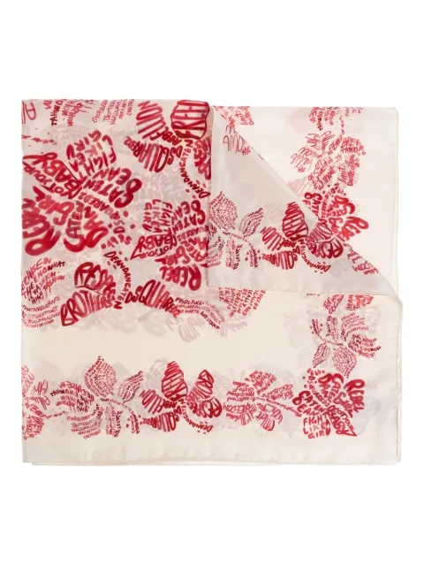 DSQUARED2 floral-print silk scarf Neutrals FUW001100S08761