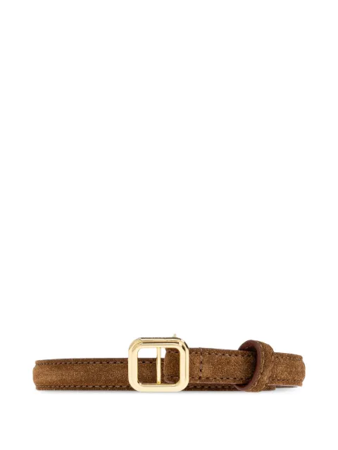 Lié Studio Georgia Slim calf suede buckle belt Brown THEGEORGIASLIMBELT1140