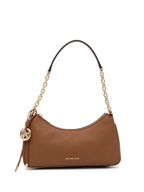 Michael Kors Nolita Medium Pebbled Leather Chain Pochette Brown 32R6GY5W8L