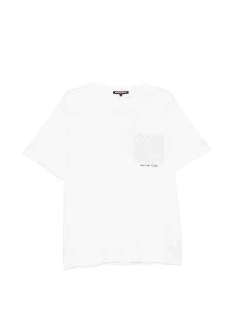 Michael Kors logo monogram pocket T-shirt White CR652T1FV4