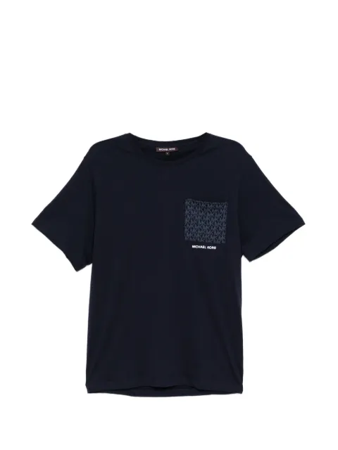 Michael Kors logo monogram pocket T-shirt Blue CR652T1FV4
