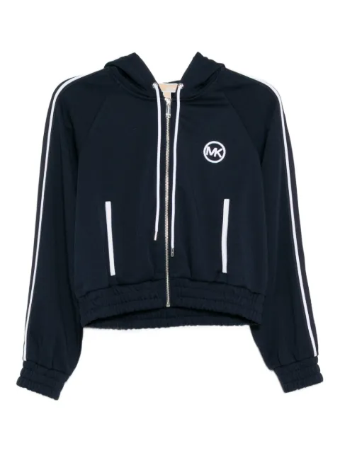 Michael Kors logo-pique zipped hoodie Blue MR651X2K8N