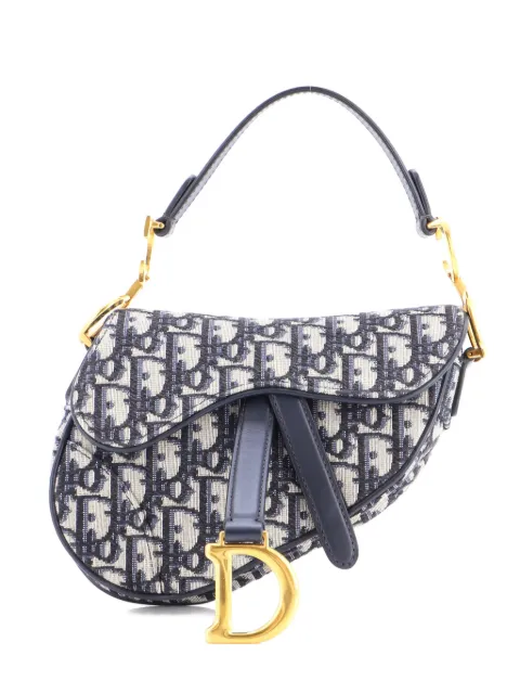 Christian Dior Pre-Owned Saddle Handbag Oblique Canvas Mini shoulder bag Blue D0Y7R1J6Z8OQWKNR