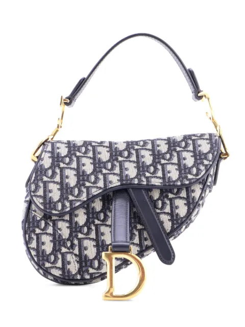 Christian Dior Pre-Owned Saddle Handbag Oblique Canvas Mini shoulder bag Blue DVFK90LO7OUJUMVF