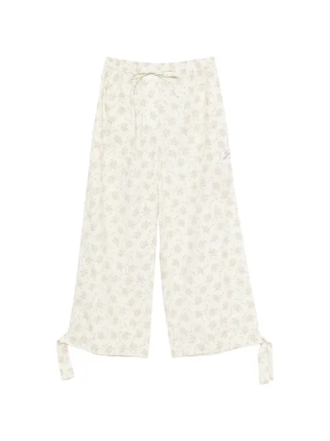SANDRO floral wide-leg trousers Green SFPPA01916