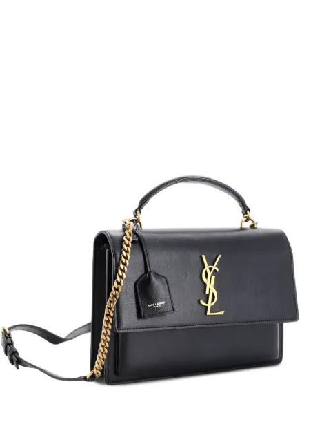 Saint Laurent Pre-Owned Sunset Top Handle Leather Medium shoulder bag Black DK1W19O6W4ZHWYGT