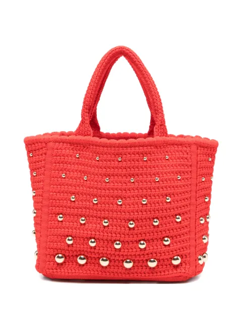 SANDRO stud-embellished tote bag Red SFASA01692