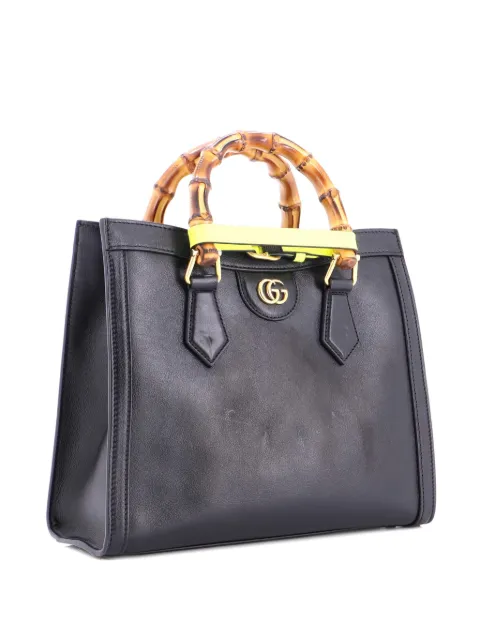 Gucci Pre-Owned Diana NM Bamboo Handle Leather Small tote bag Black 3OLILLDL4UB3DOIM