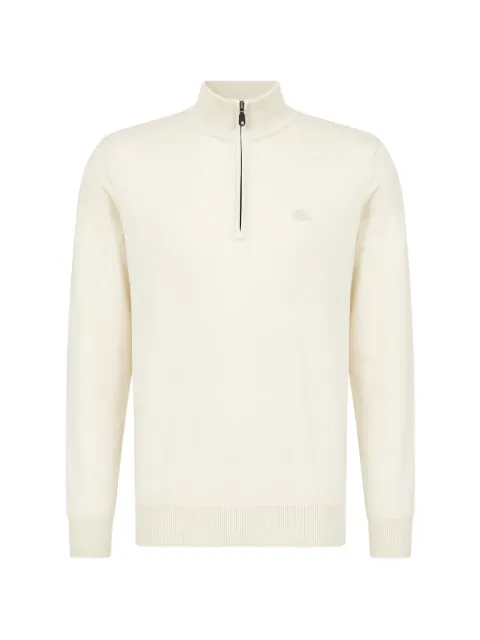 ETRO quarter-zip embroidered-logo sweater Neutrals MRKF0115AQ408