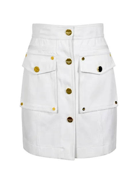 Elisabetta Franchi button-down pocket-detail skirt White GO16961E2