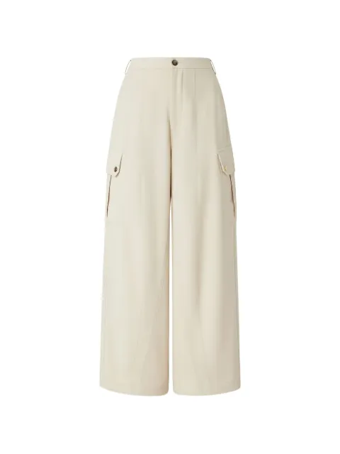 PINKO Flowing cotton trousers Neutrals 106278A2ERC03