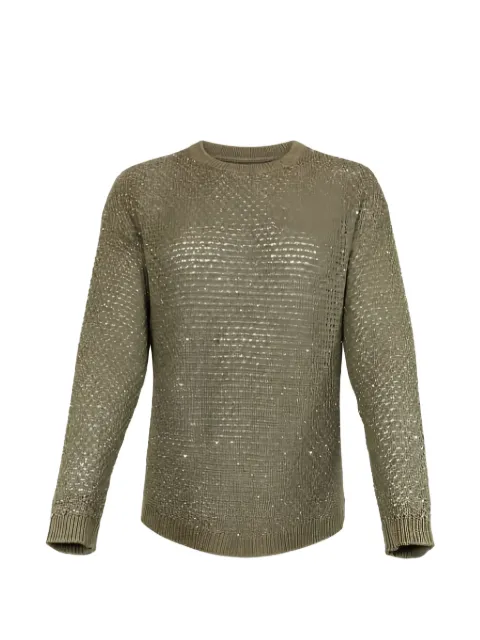 Fabiana Filippi sequin-embellished open-knit sweater Green MAD276F534M120