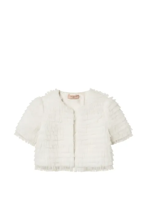 TWINSET ruffled short-sleeve jacket White 261TP2573