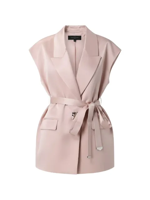 PINKO belted satin gilet Pink 106585A1Y5