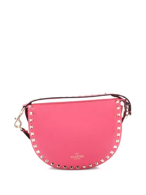 Valentino Garavani Pre-Owned Rockstud Zip Leather Small shoulder bag Pink YVPK6QB80ZSQ0E04