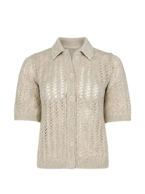 Eleventy open-knit short-sleeve cardigan Neutrals M81MAGM05MAG0K036