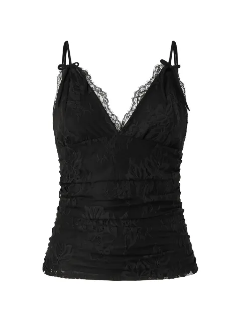 PINKO floral lace top with shoulder straps Black 106726A378