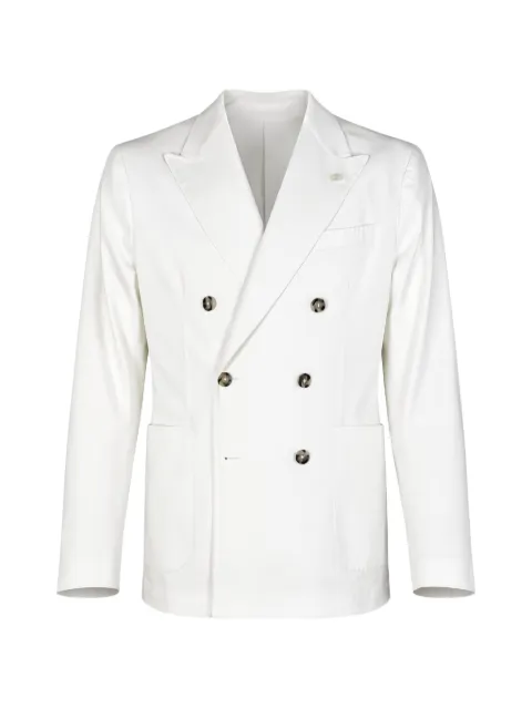 Manuel Ritz double-breasted peak-lapel jacket White 4032G273826312302