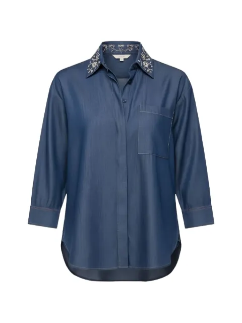 LIU JO detachable collar denim shirt Blue UA6274D489477000