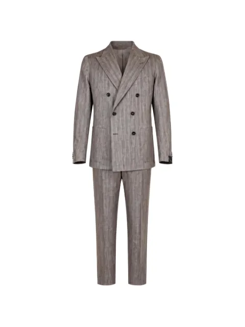 Tagliatore double-breasted buttoned suit Brown 2SMC20K01A40006M120