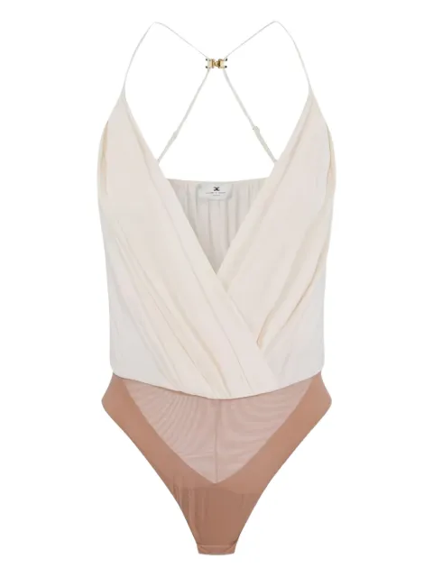 Elisabetta Franchi bodysuit in viscose georgette fabric Neutrals BO01461E2