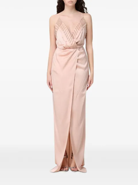 Elisabetta Franchi bead-embellished maxi dress Neutrals ABR4862E2