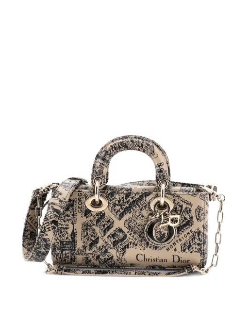 Christian Dior Pre-Owned Lady D-Joy Bag Printed Leather Small satchel Black JVU8MI4Z8T0O0YJ2