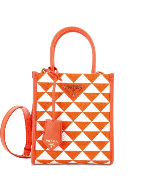 Prada Pre-Owned Symbole Shopper Tote Jacquard Mini crossbody bag Orange MVCL5PCJW1GXBWPF