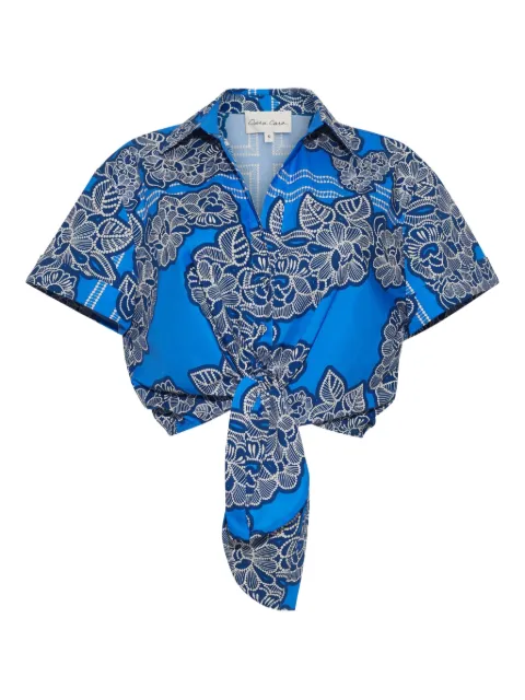 Cara Cara Asbury floral tied shirt Blue 377CPCO