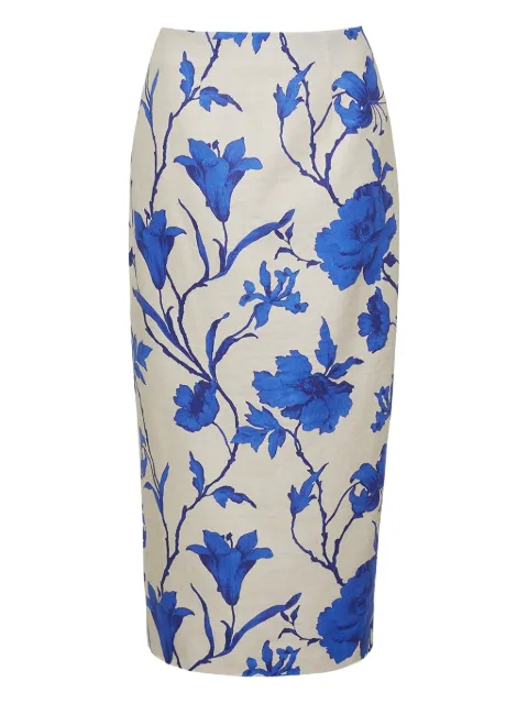 Cara Cara Sienna floral pencil skirt White 238LACO