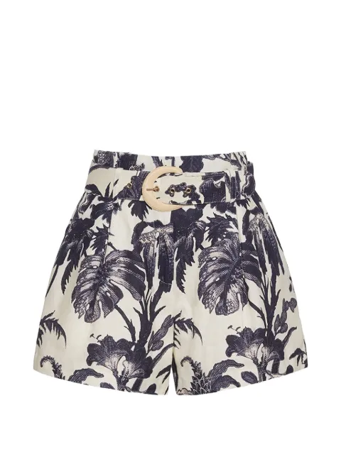 Cara Cara Palmer floral-pattern buckled shorts Neutrals 230LFFLN