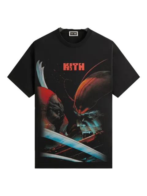 KITH x Marvel deadpool wolverine graphic T-shirt Black KHM034324001