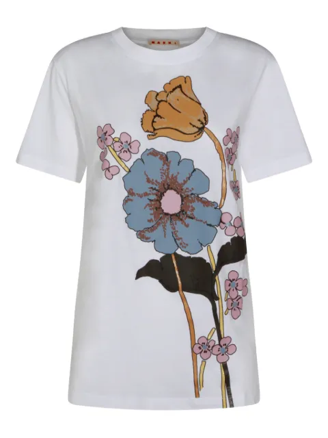Marni floral-print T-shirt White THJE0293PSUSCY78PRW01