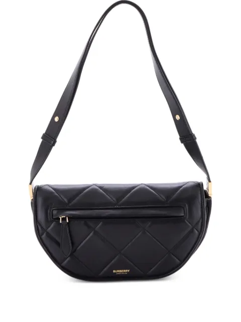 Burberry Pre-Owned Olympia Flap Bag Quilted Leather Small shoulder bag Black C7S8MVDNFPWXQSNA
