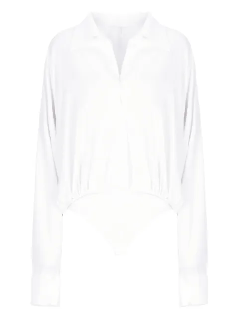 Norma Kamali collared long-sleeve top White KK322BPL183944
