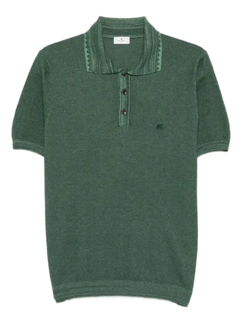 ETRO buttoned pique polo shirt Green MRKF0004AQ414