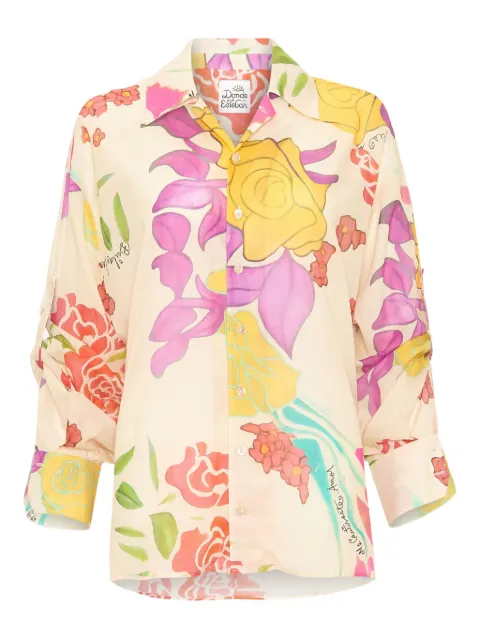 Donde Esteban floral cotton shirt Neutrals D4SHI117