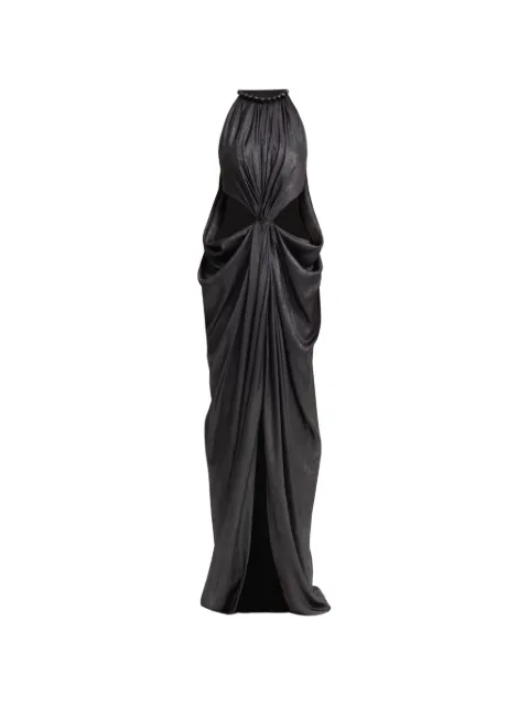 Gemy Maalouf embellished-neck draped maxi dress Black EDFW262095LD