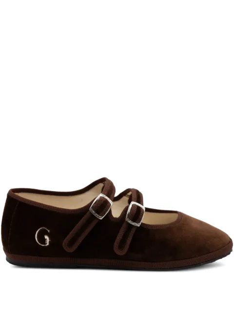 Gondolina Sigari Mary Jane double-lace ballet flats Brown GPLB2