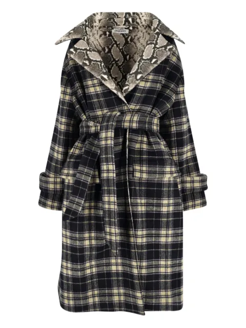 Duran Lantink Plaid Snakeskin Coat Black DRFW25OW01021