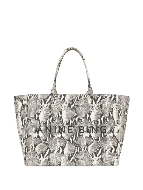 ANINE BING python-print tote bag Neutrals A1311841