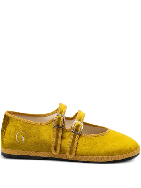 Gondolina Sospiri Mary Jane double-lace ballet flats Yellow GPLB2