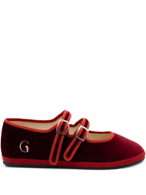 Gondolina Accademia Mary Jane double-lace ballet flats Red GPLB2